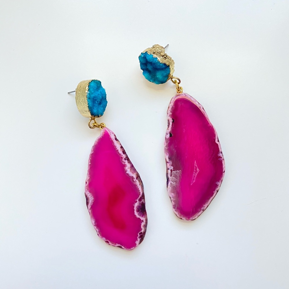 Statement stone earrings